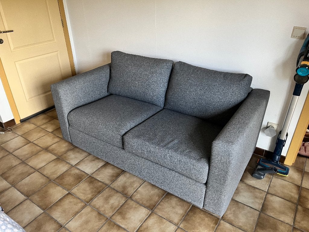 Canapé 2 places en tissu gris - IKEA, Maison & Meubles, 75 à 100 cm, Bois, Enlèvement, Utilisé
