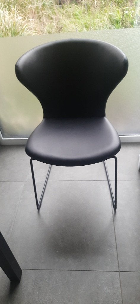 Eetkamerstoelen set kunstleder zwart, Huis en Inrichting, Ophalen, Kunststof, Gebruikt, Zwart