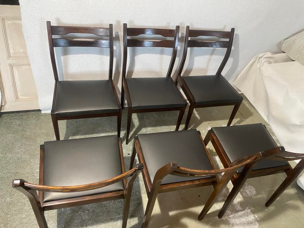 Vintage midcentury stoelen set van 6, Huis en Inrichting, Stoelen, Ophalen, Gebruikt