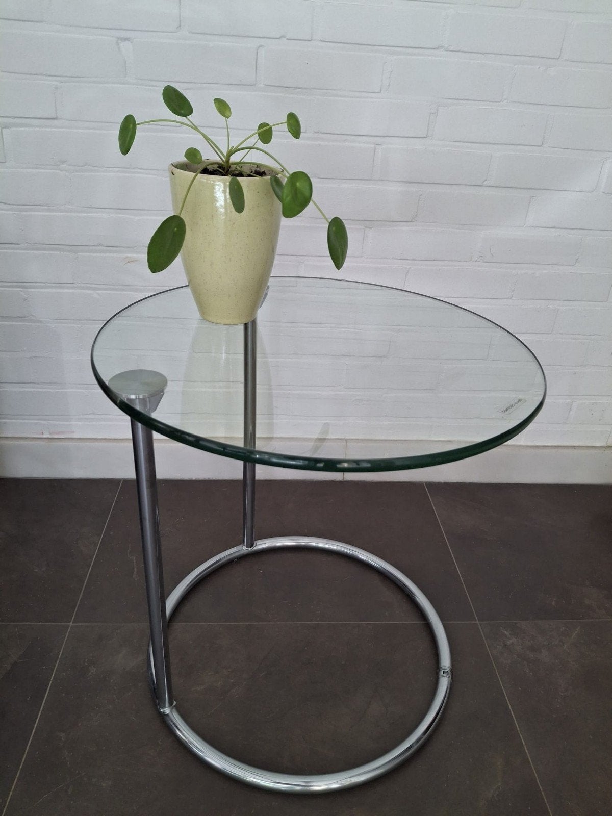 Salontafel bijzettafel glas en metaal, Huis en Inrichting, Tafels | Bijzettafels, Ophalen, Glas