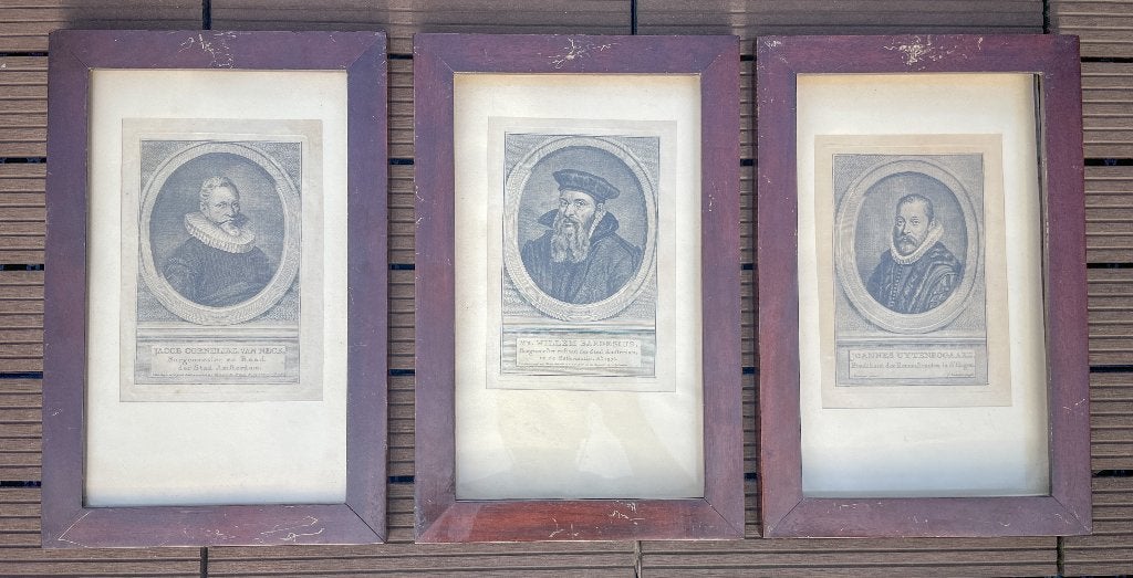 Ensemble de 3 gravures de Jacobus Houbraken 1749—1760 !, Enlèvement ou Envoi, Gravure, Encadré
