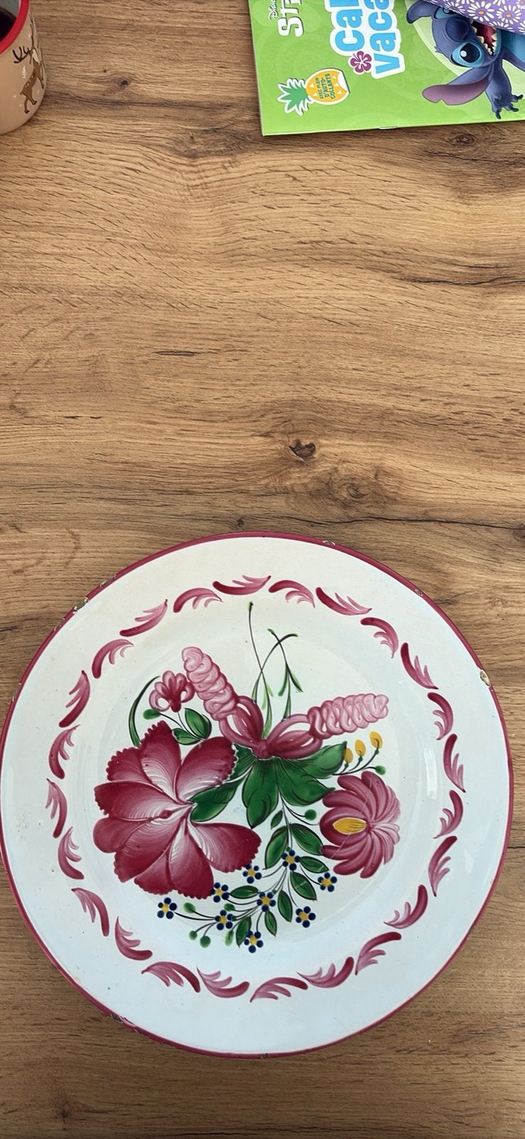 Authentique assiette ancienne en faïence - Décor, Enlèvement ou Envoi, Utilisé