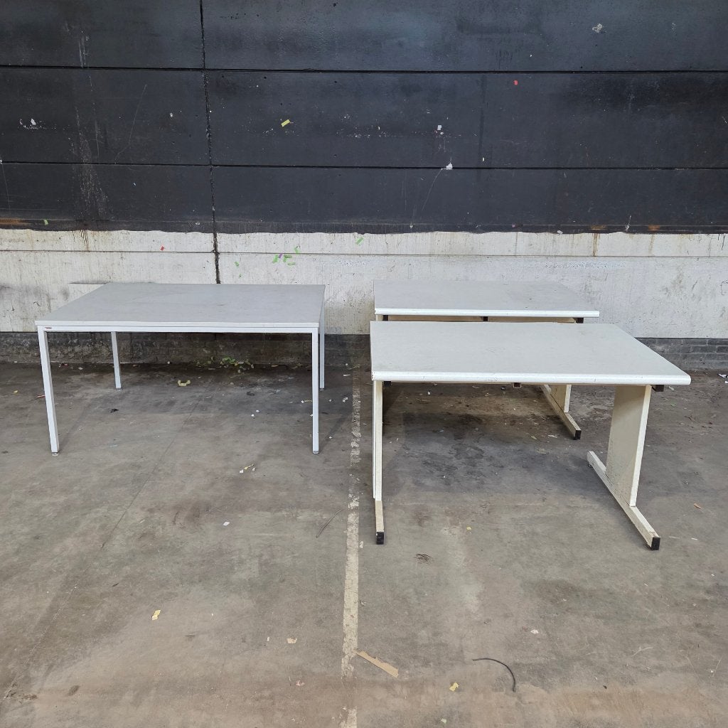 Partij bureau tafels en stoelen, Huis en Inrichting, Ophalen, Gebruikt, Wit, Overige typen