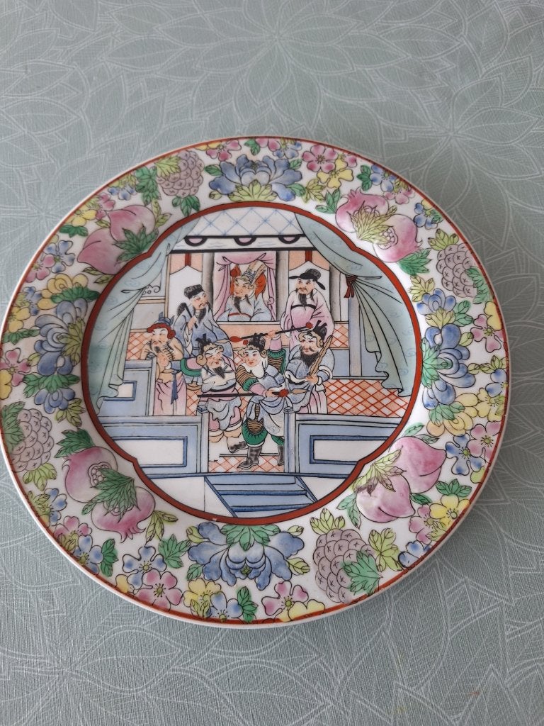 Prachtig Chinees porseleinen bord - Famille Rose / Canton, Antiek en Kunst, Ophalen of Verzenden