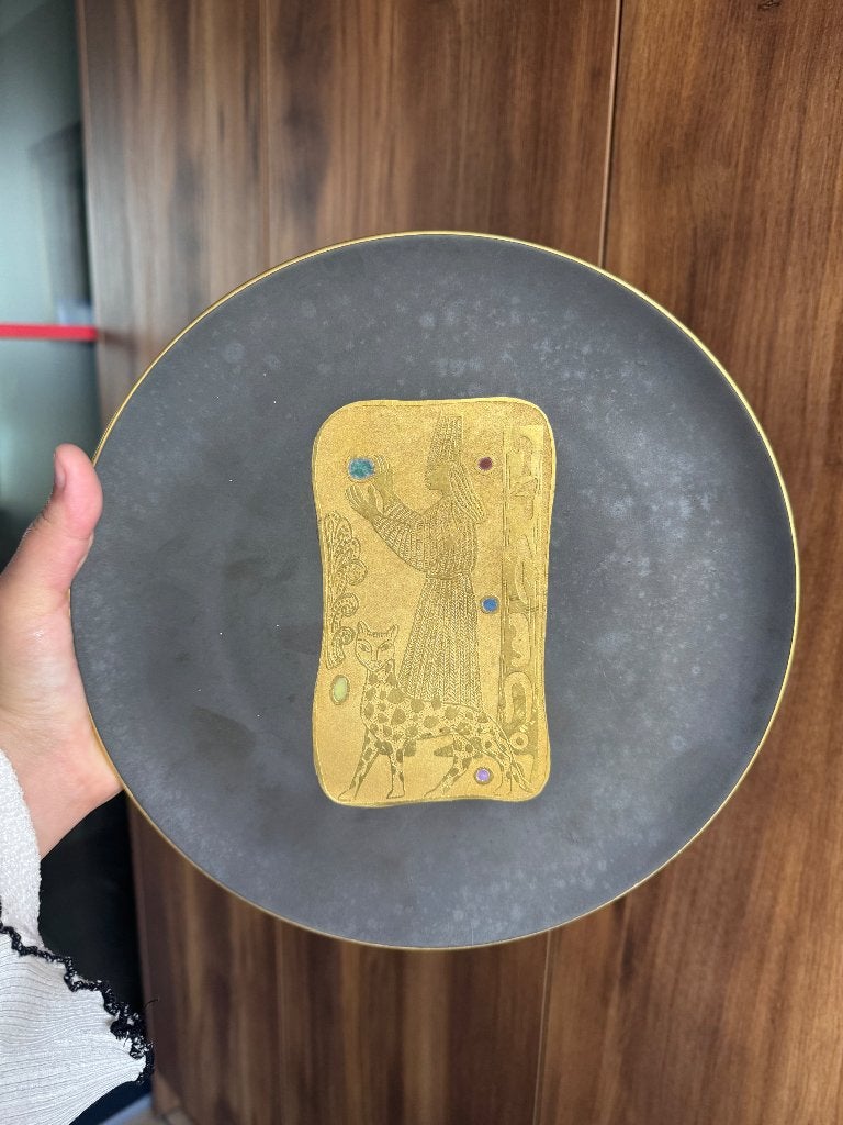 finzi Keramische bord 24k goud, Antiek en Kunst, Ophalen