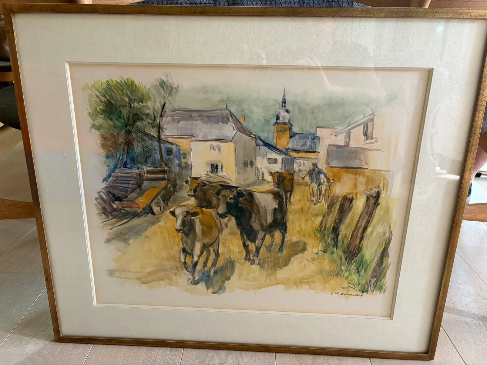 Aquarelle de L. Desmaré, Antiquités & Art, Art | Peinture | Classique, Enlèvement, Aquarelle