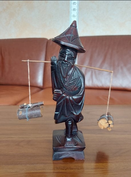 Sculpture asiatique en bois foncé, Statue, Bois, Enlèvement ou Envoi, Asie