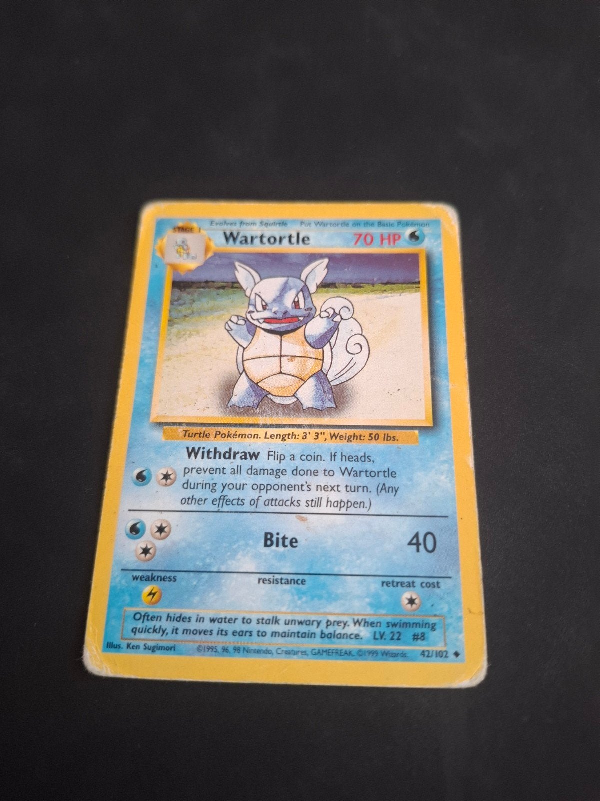 Wartortle Pokémon Kaart - Originele Basis Set 42/102, Ophalen of Verzenden