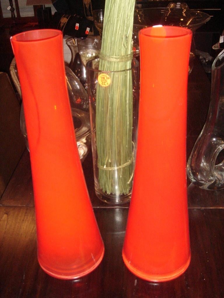 Mooie set rood glazen vazen 2 stuks, Huis en Inrichting, Woonaccessoires | Vazen, Ophalen, Nieuw, Rood, Glas