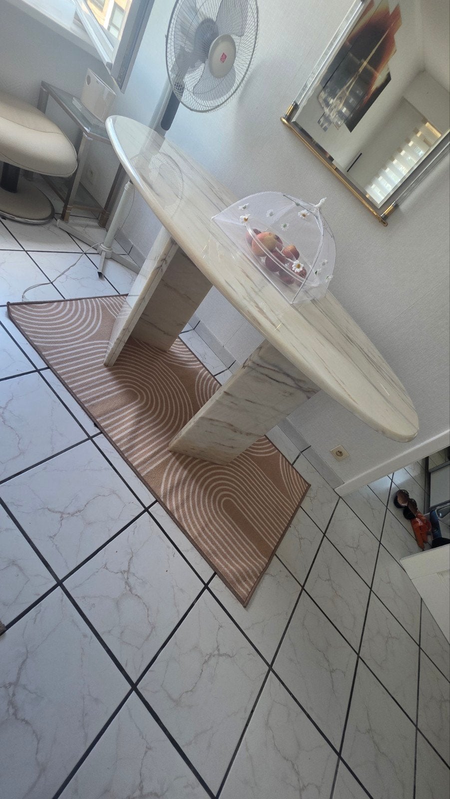 Marmer tafel, Huis en Inrichting, Complete inboedels, Ophalen
