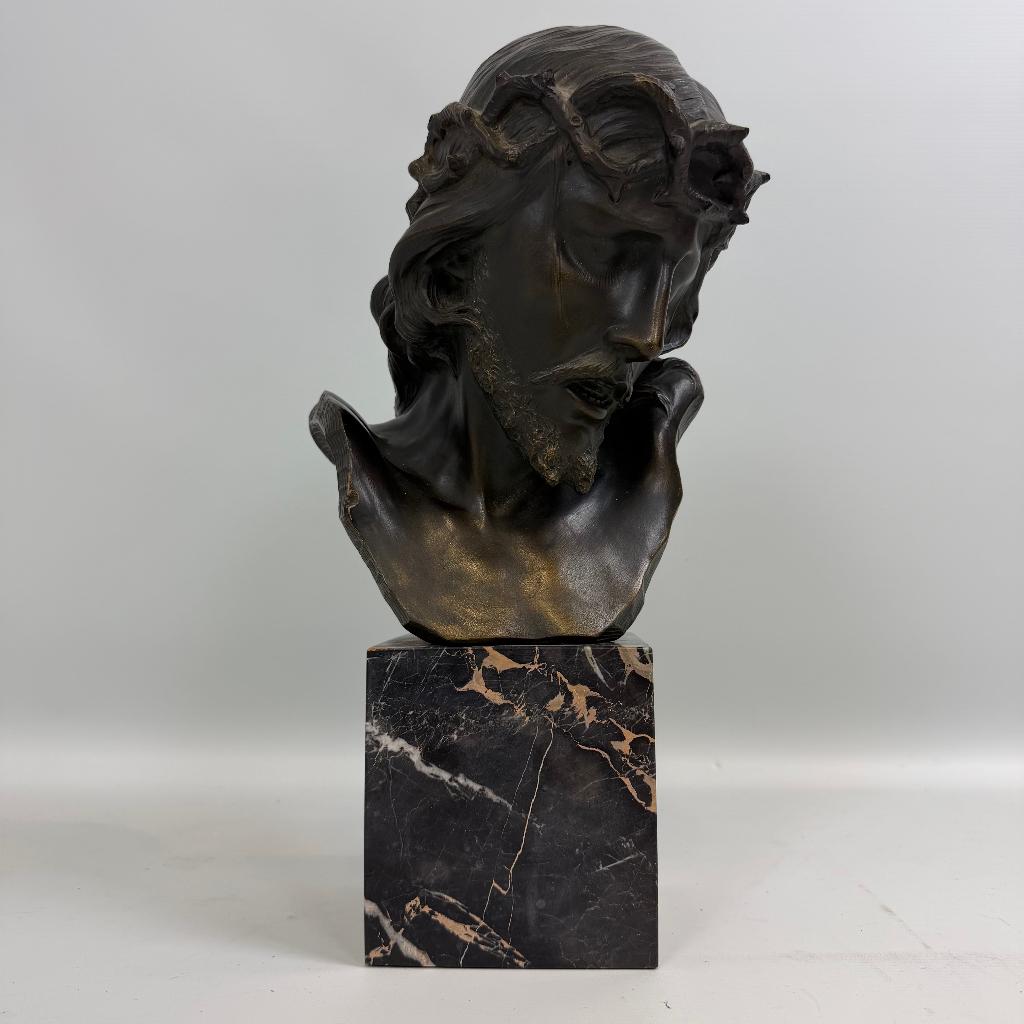 Buste du Christ de Ricardo Aurili, Antiquités & Art, Art | Sculptures & Bois, Buste, Gips, Religion, 20 - 50 cm, Europe, Classique