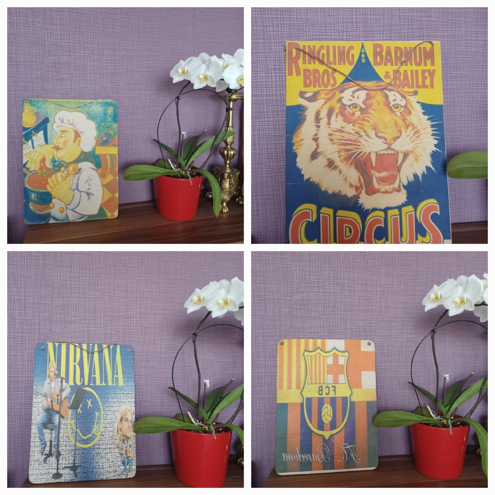 Unieke vintage wandborden / decoratieborden – set van 4

Bij, Antiek en Kunst, Ophalen of Verzenden, Klassiek, Hout