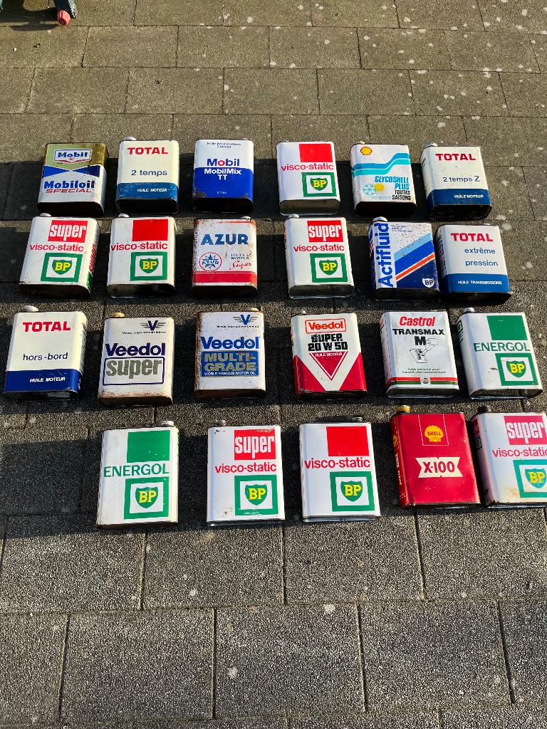 Olieblikken, Verzamelen, Ophalen of Verzenden, Gebruikt