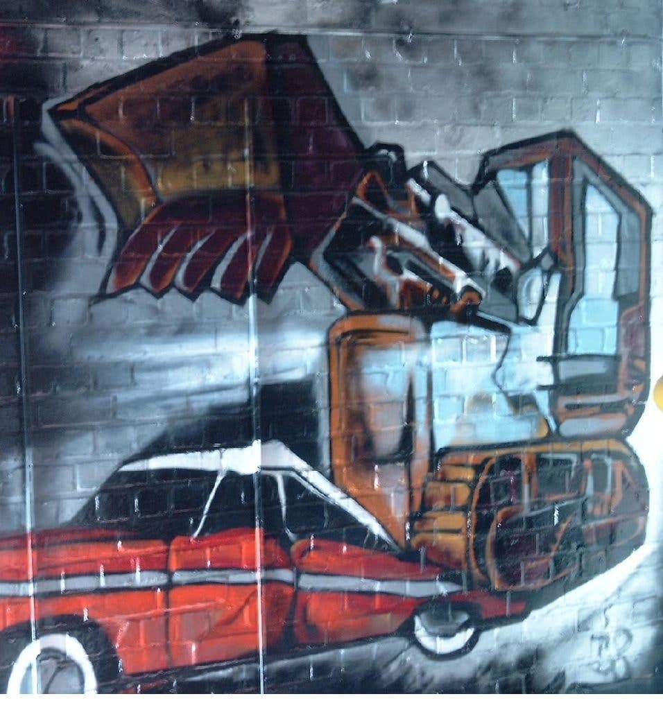 Heb je saaie garagemuren,graffiti stijl, foto 3