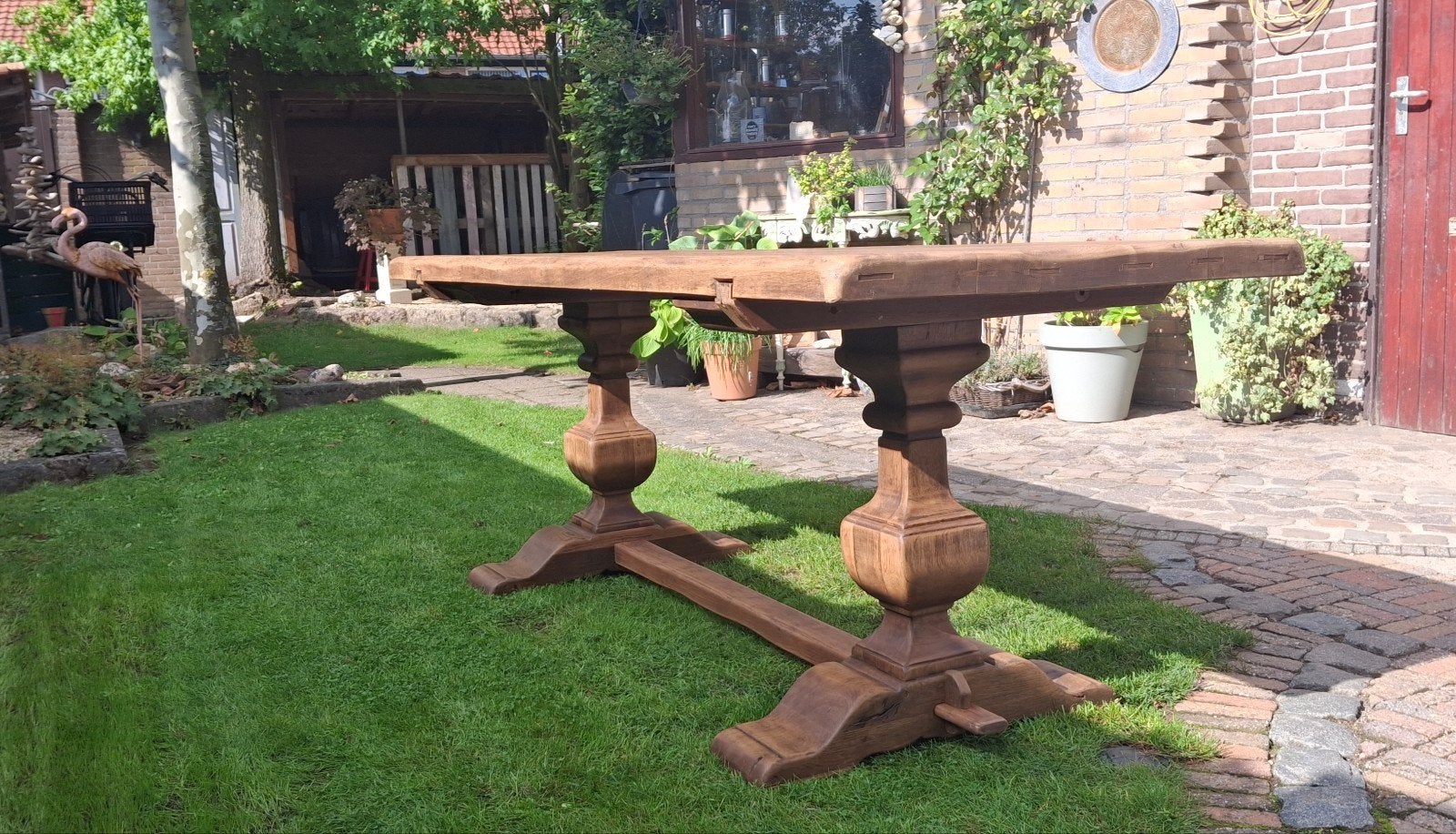 ancienne table à manger en chêne, table de monastère 200x80, Maison & Meubles, Utilisé, 50 à 100 cm, Chêne, Rectangulaire