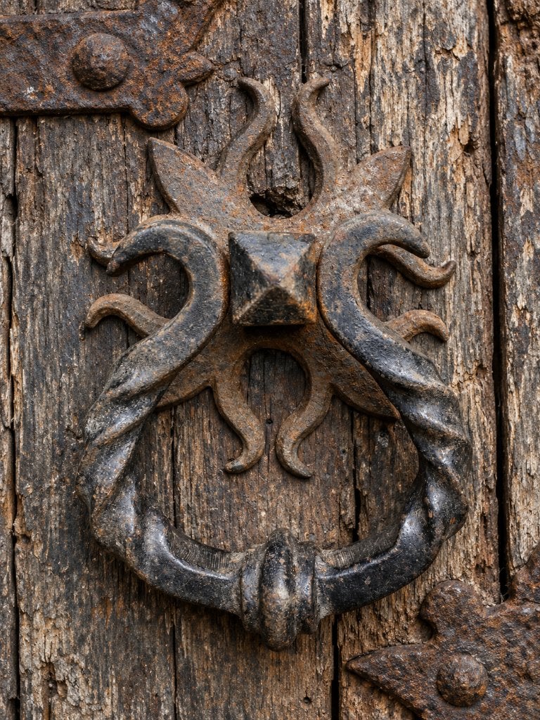 Oude smeedijzeren deurklopper, Antiek en Kunst, Ophalen