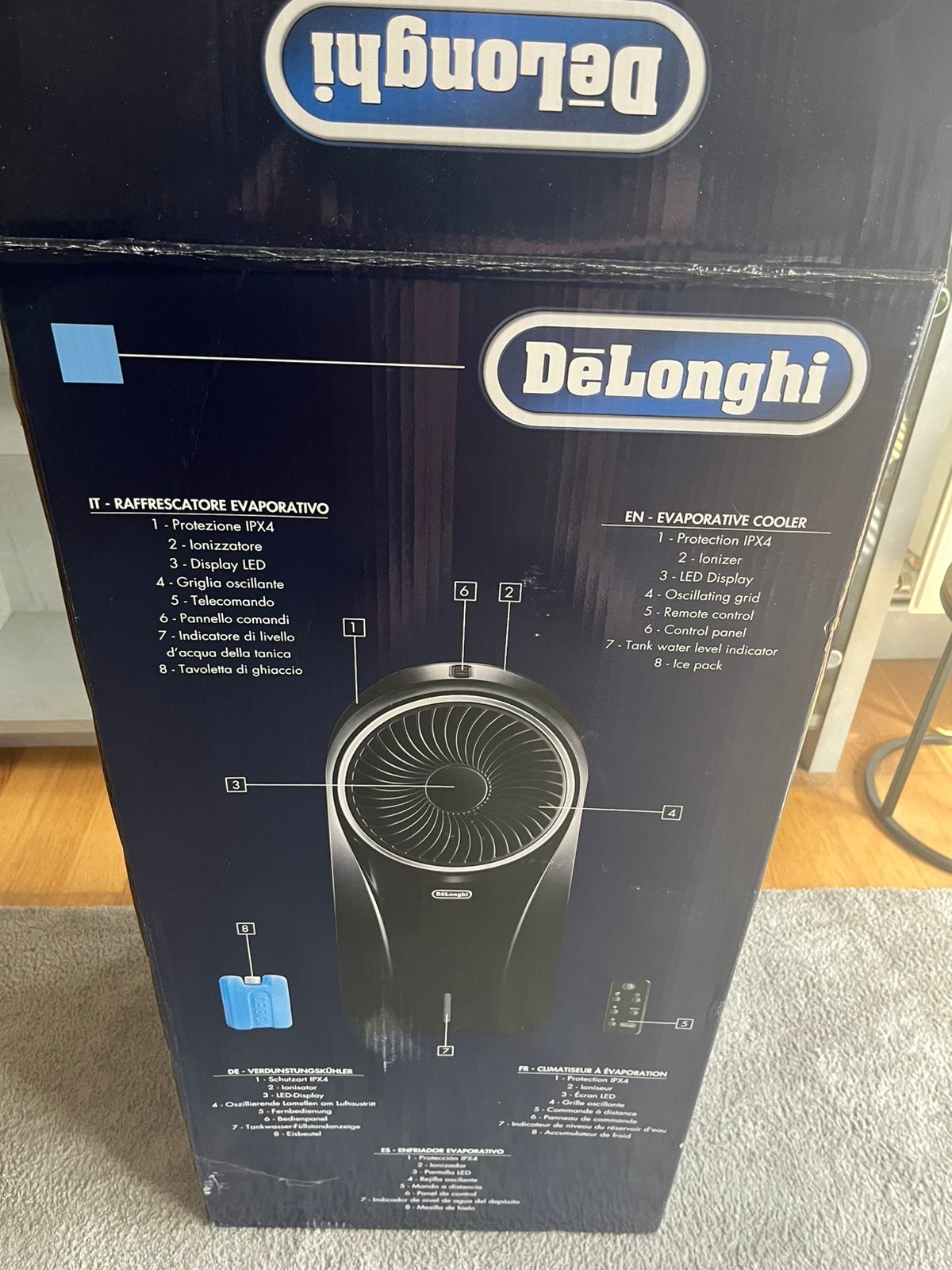 Delonghi aircooler, Electroménager, Ventilateurs, Enlèvement, Comme neuf