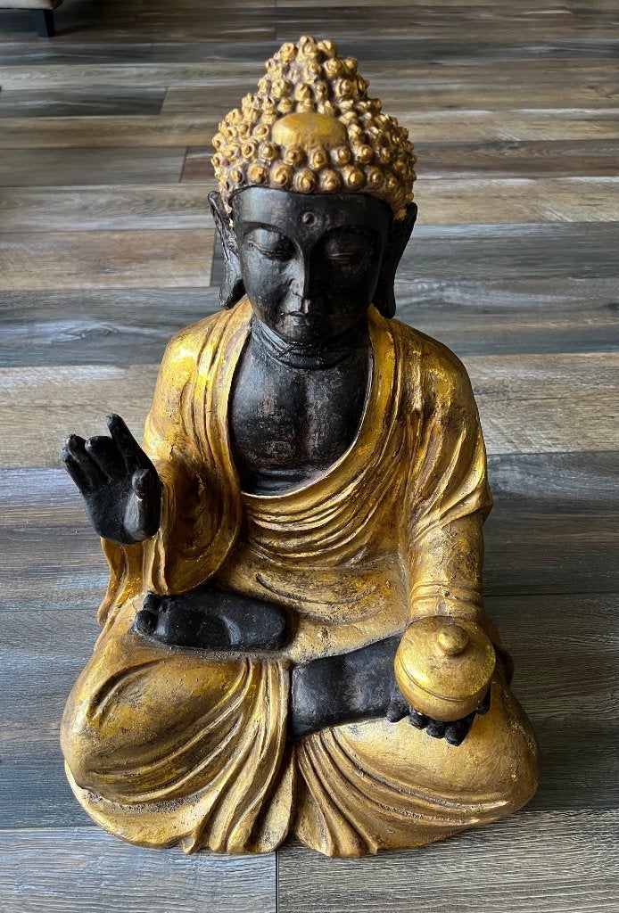 Groot Boeddhabeeld - Zen-decoratie (46 cm), Gebruikt, Ophalen of Verzenden, 46 cm, Goud