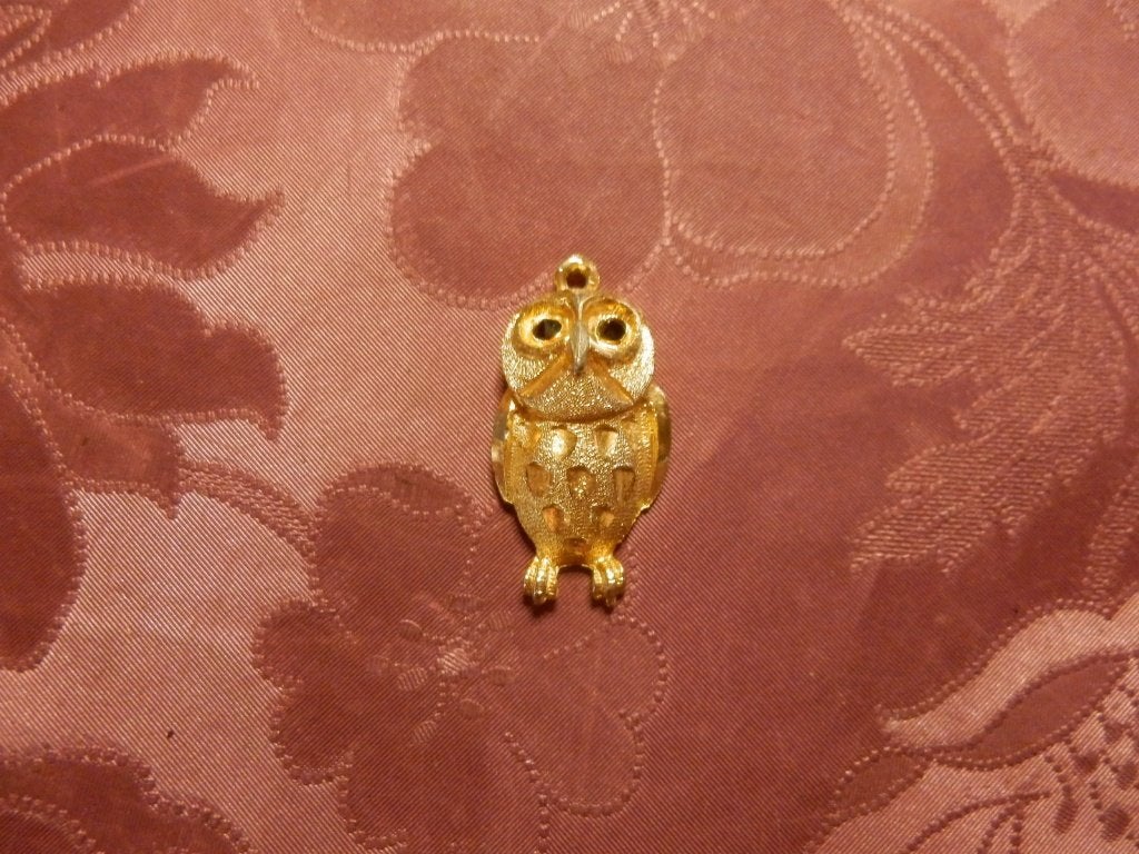 (2)- pendentif hibou doré  fantaisie, Overige materialen, Ophalen of Verzenden, Zo goed als nieuw, Goud