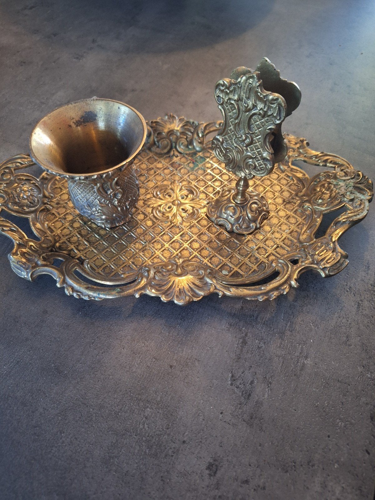 ensemble en bronze doré antique style art déco, Enlèvement, Bronze