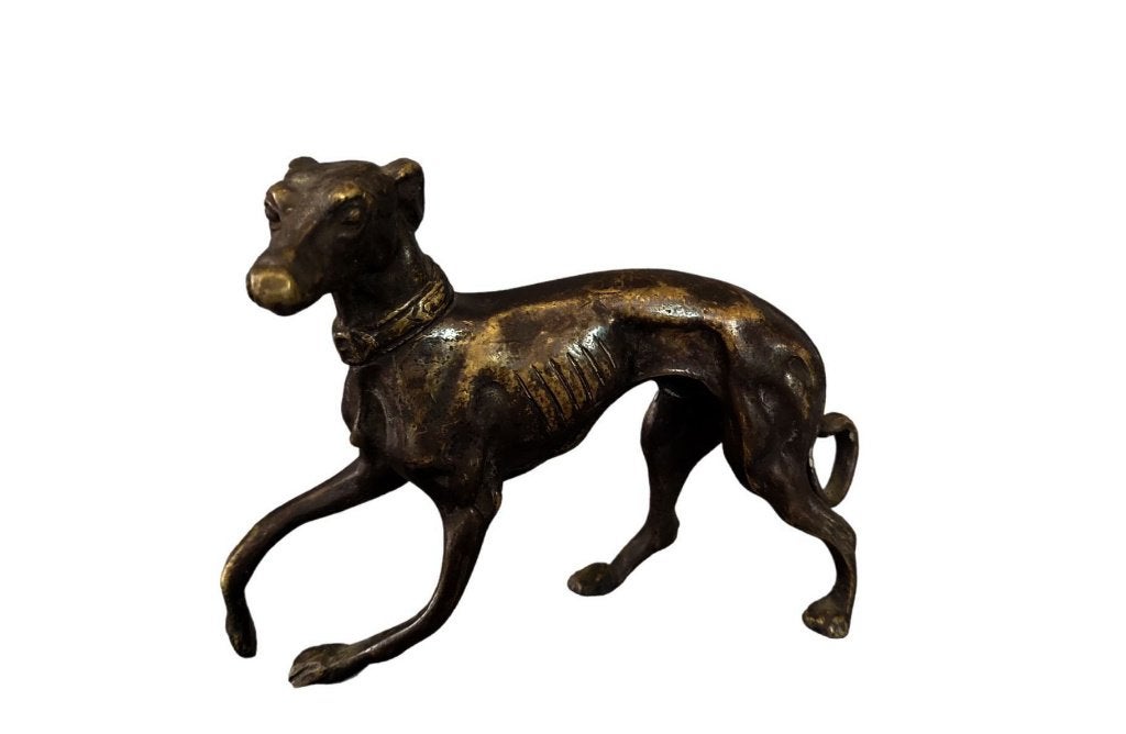 lévrier Art Déco en bronze de 14 cm sur 10, Enlèvement, Bronze