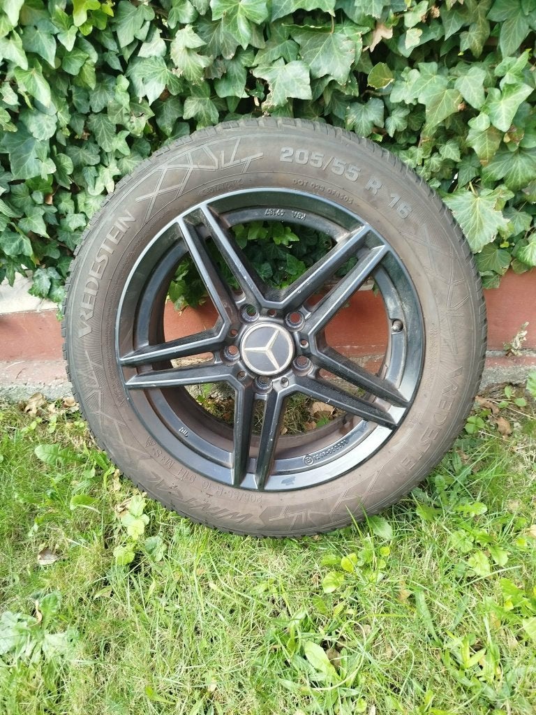 4 pneux Hiver 16" + Jantes Rial noir, Ophalen, 16 inch, Banden en Velgen, 205 mm