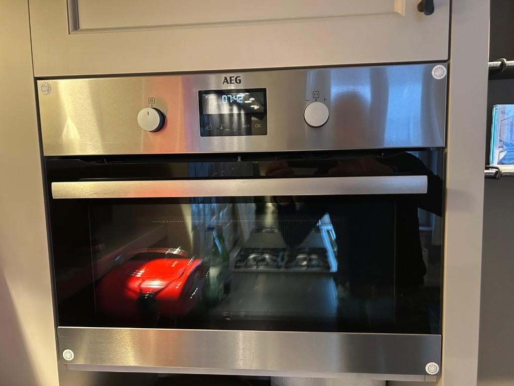 AEG combimagnetron, Elektronische apparatuur, Ovens, Zo goed als nieuw, Vrijstaand, Oven, 45 tot 60 cm, Hete lucht, Microgolffunctie