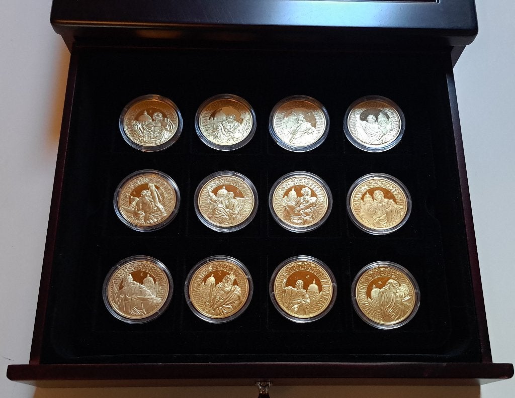 Coffret Prestige ARGENT & OR - Les 12 Apôtres, Timbres & Monnaies, Monnaies | Belgique, Série, Argent, Or, Enlèvement ou Envoi