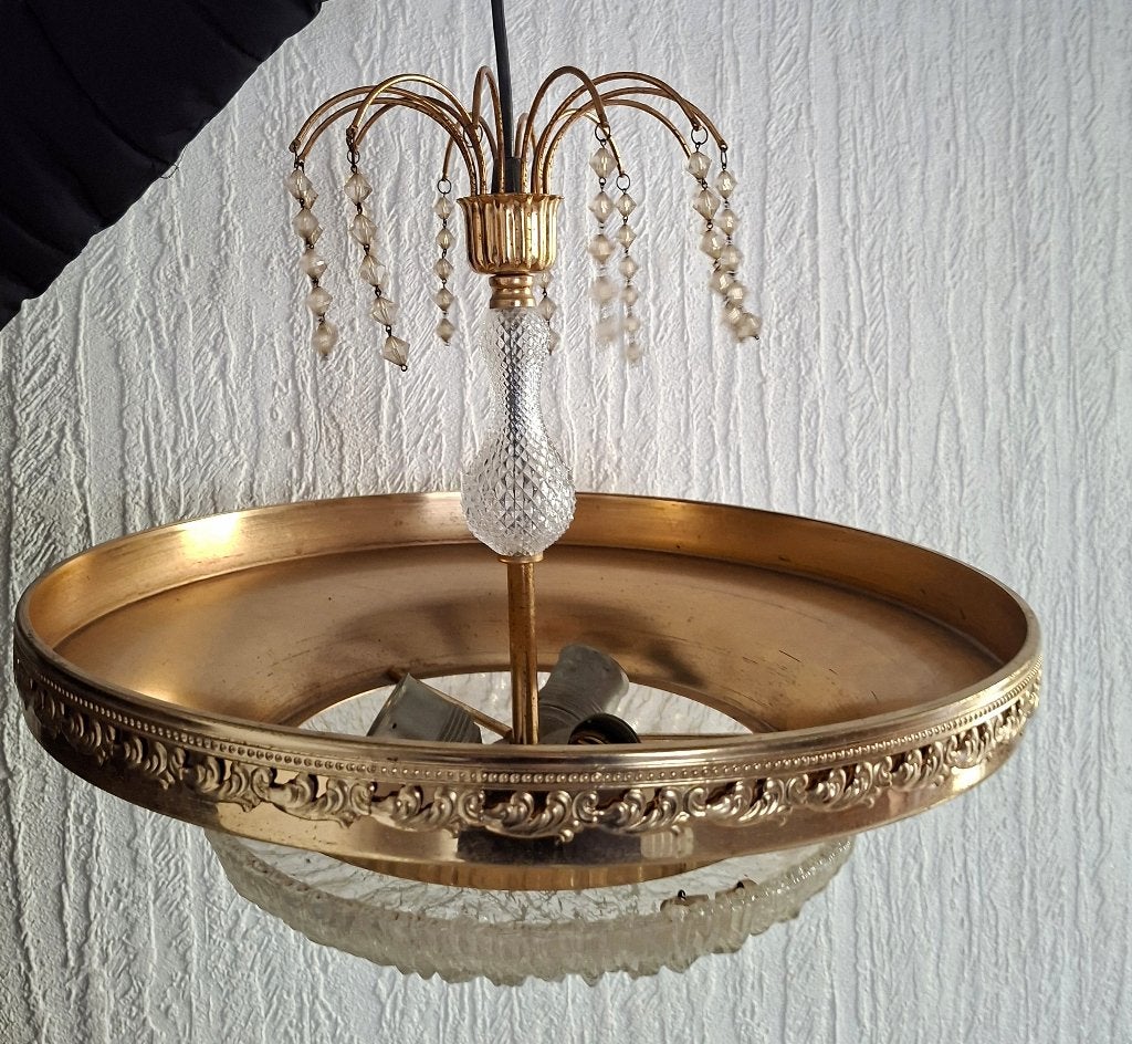 Vintage hanglamp in een eclectische, Hollywood Regency-stijl, Ophalen