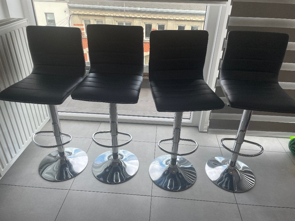 4 chaises hautes, Maison & Meubles, Enlèvement, Utilisé, Gris, Quatre