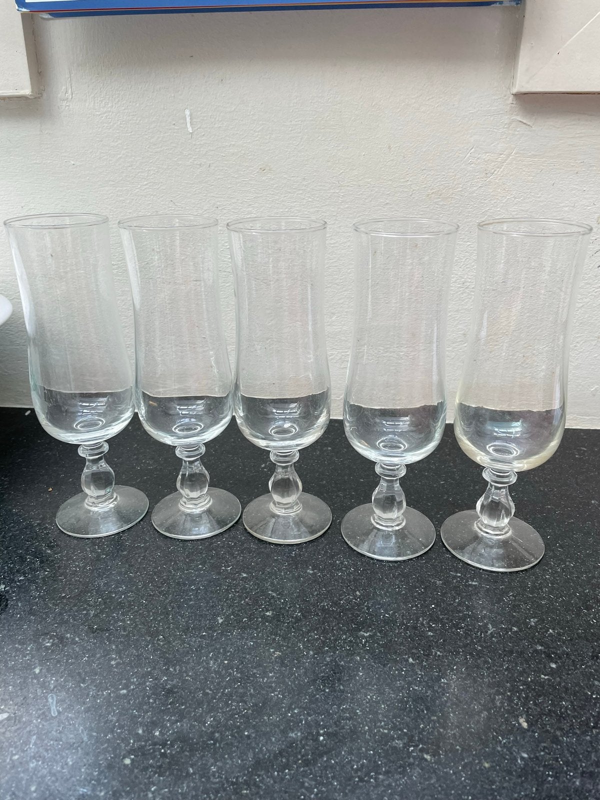 5 champagne glazen, Ophalen of Verzenden, Gebruikt, Glas, Glas of Glazen