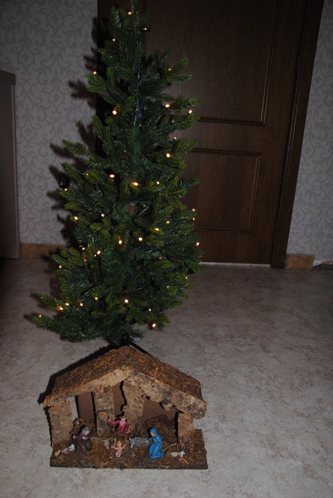 kerstboom met kerststal, Ophalen, Gebruikt