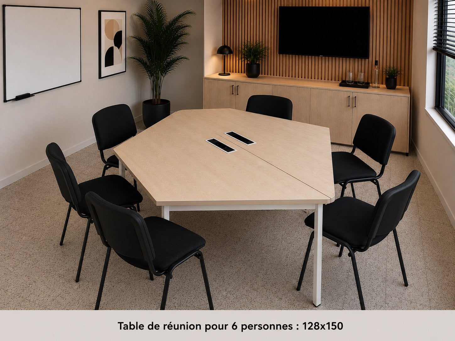 TABLE HEXAGONALE PROFESSIONNELLE, PRISES INTÉGRÉES NEUVE, Maison & Meubles, Accessoires pour la Maison | Autre, Enlèvement