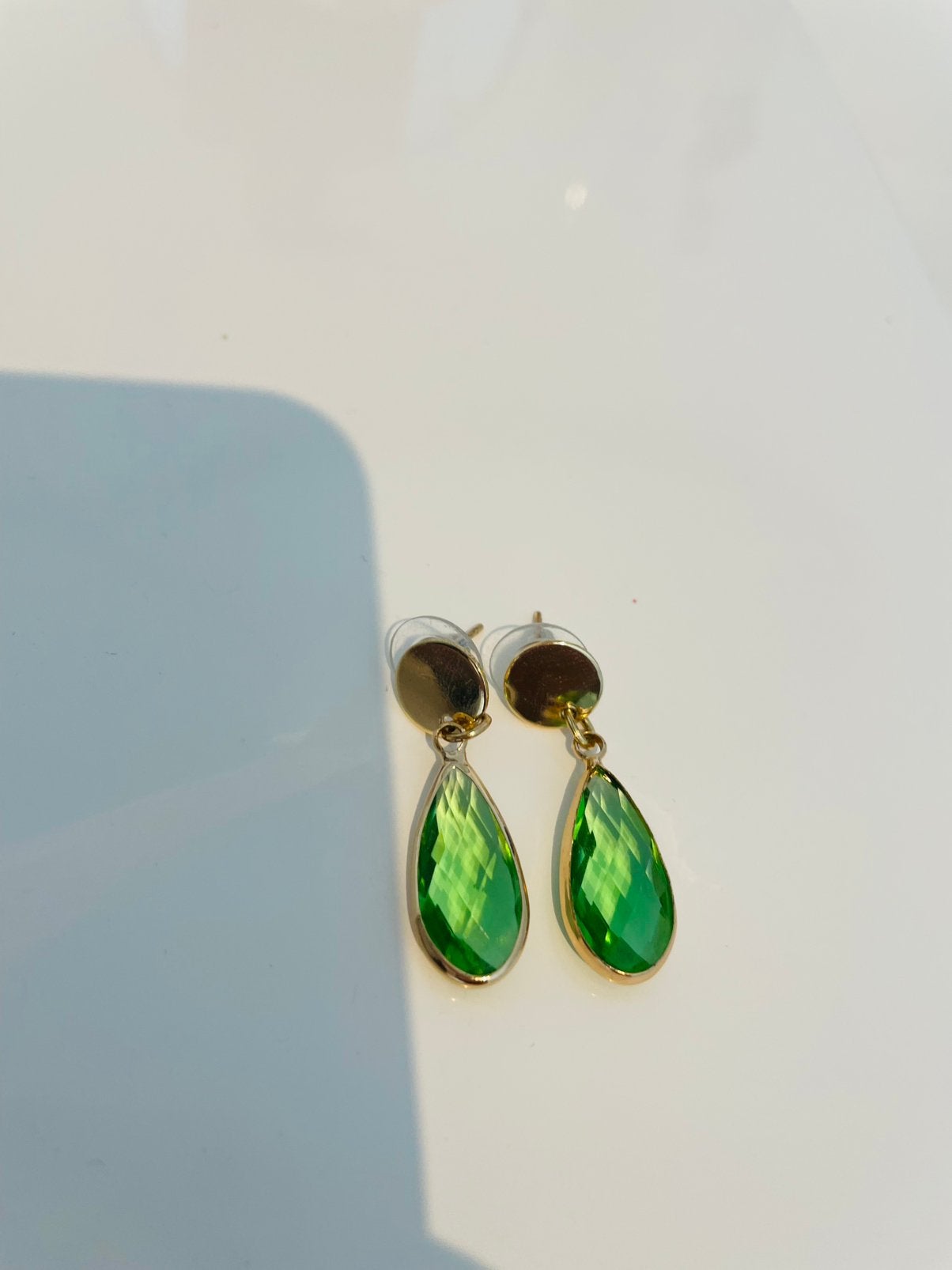 Oorbellen groen lang, Bijoux, Sacs & Beauté, Enlèvement ou Envoi, Comme neuf, Vert