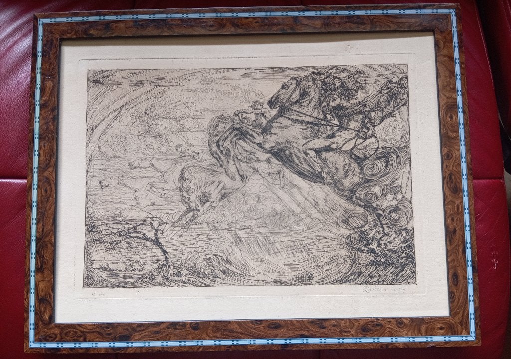 QUITTELIER HENRI (1884-1980) ETS Épreuve d'artiste, Ophalen of Verzenden, Mythologie, Ets, Gesigneerd