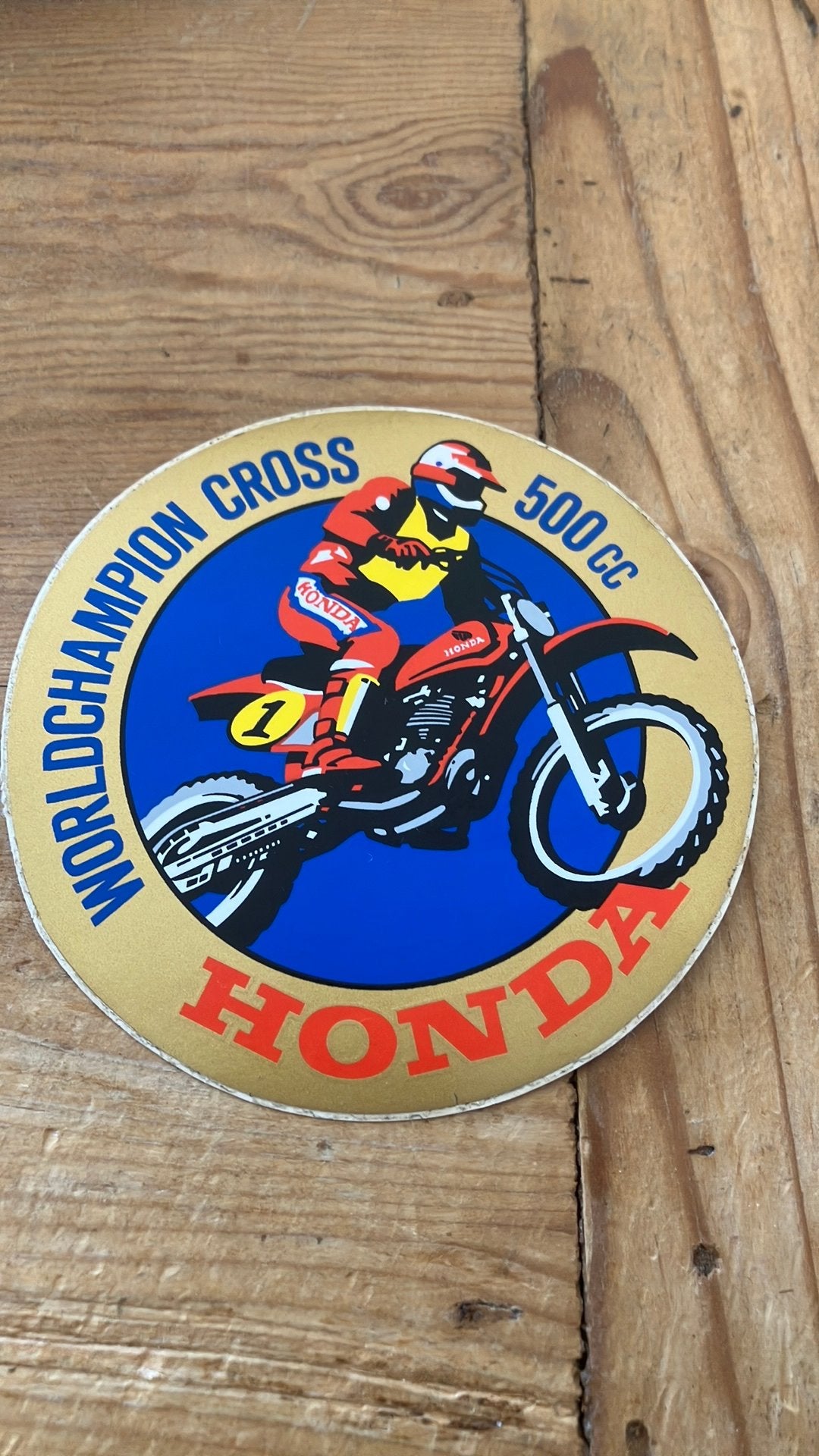 Oude originele vintage sticker honda motocross rally racing, Motoren, Ophalen of Verzenden