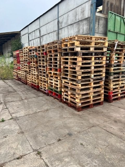 Blok pallets 120x100, Ophalen, Gebruikt, Minder dan 25 mm, Minder dan 200 cm
