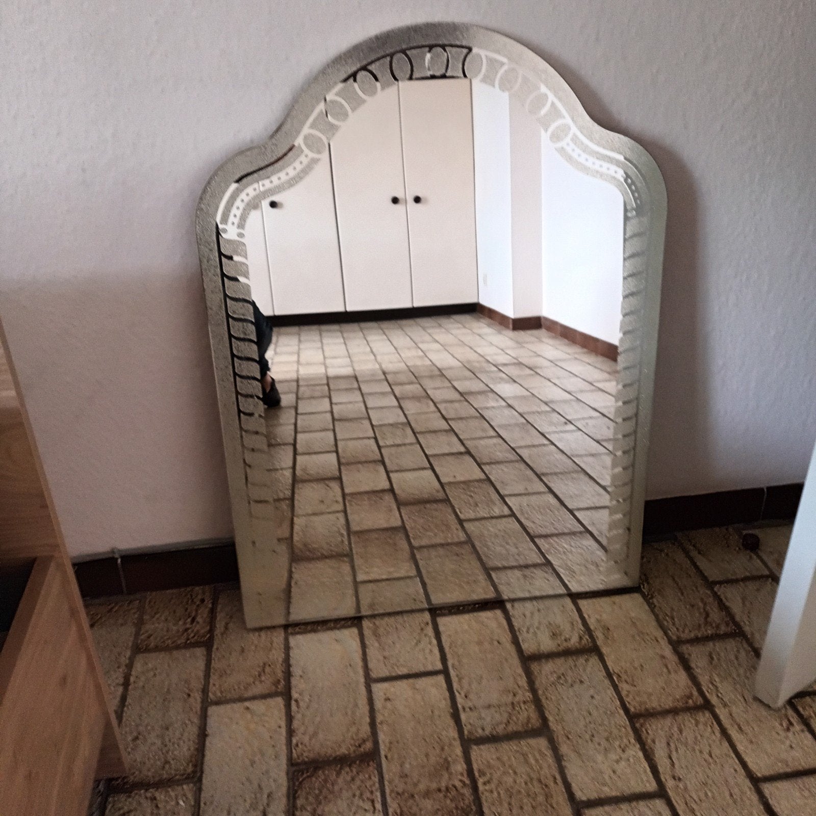 spiegel met afgewerkte rand, Ophalen
