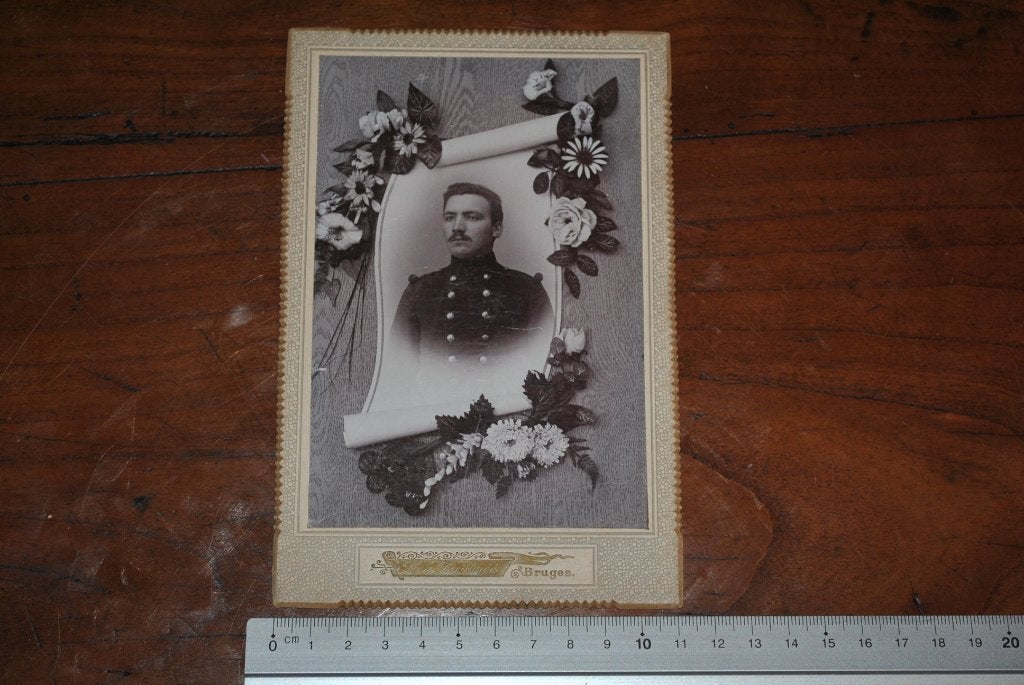 Photo Portrait militaire lancier à identifier Léon Decaluwé, Collections, Enlèvement ou Envoi, Armée de terre, Photo ou Poster