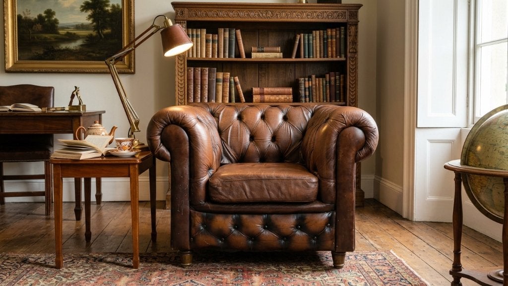 fauteuil CHESTERFIELD LEVERING GRATIS IN BRUSSEL, Ophalen of Verzenden, Gebruikt, Leer