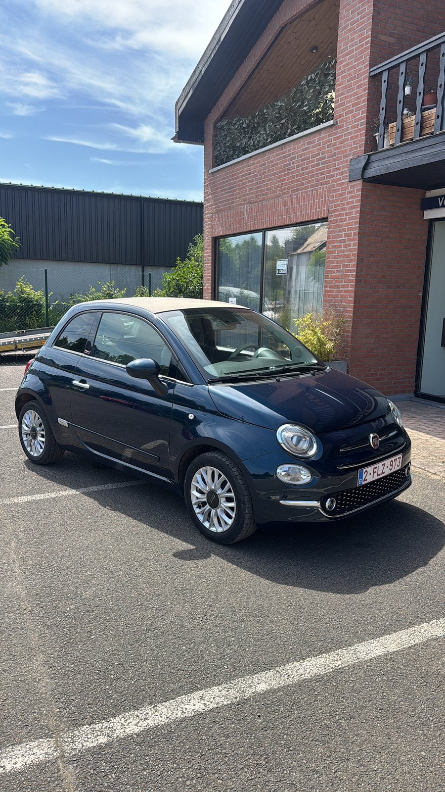 fiat 500 cabrio boite auto, Auto's, Automaat, Cabriolet, Blauw, Bedrijf