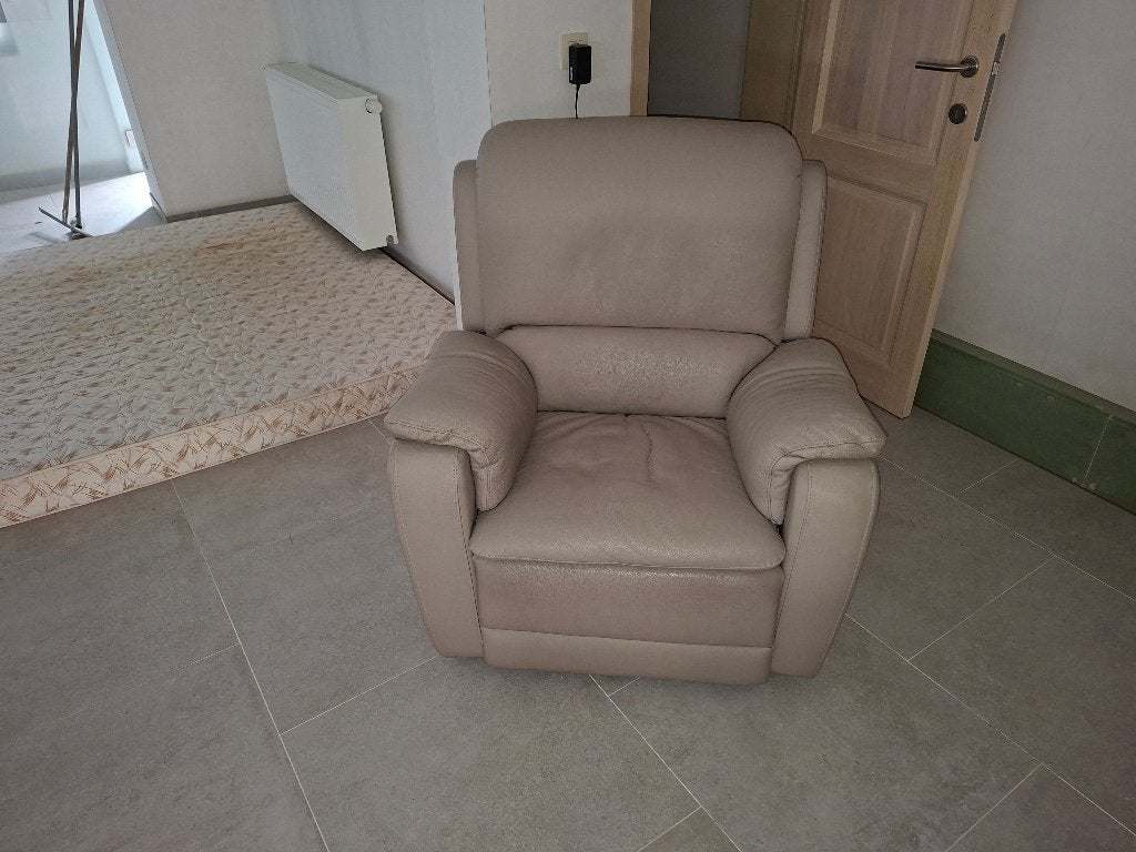 Leder salon, Huis en Inrichting, Ophalen, Gebruikt, Leer