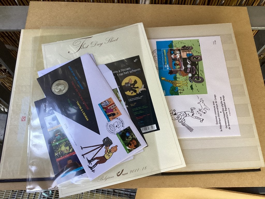 Tintin-Herge-philatelie-gros lot de timbres Tintin-etat neuf, Enlèvement ou Envoi, Série complète ou Série, Comme neuf, Hergé.