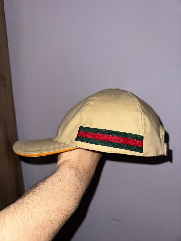 Casquette Gucci modele rare beige orange, Ophalen, Nieuw, 60 cm (XL, 7½ inch) of meer, Pet