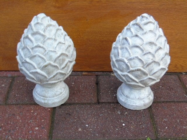 dennenappel, gepatineerde terracottakool, het paar!, Ophalen of Verzenden, Nieuw