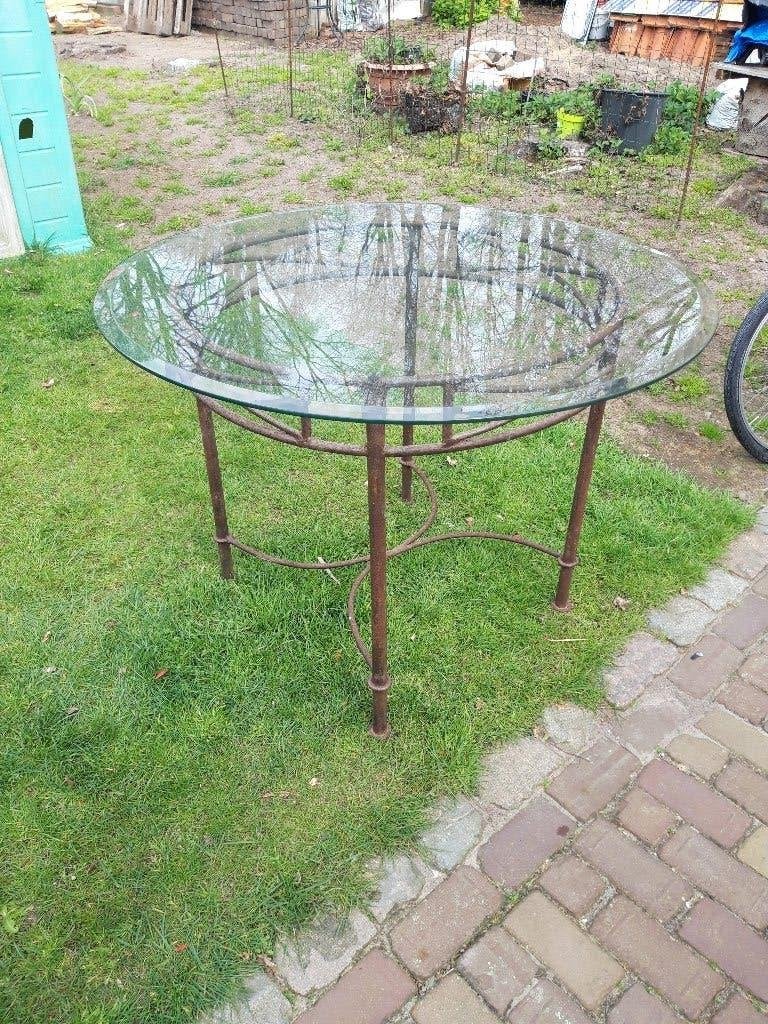 Tuintafel, Tuin en Terras, Tuintafels, Ophalen, Gebruikt, Rond, Metaal