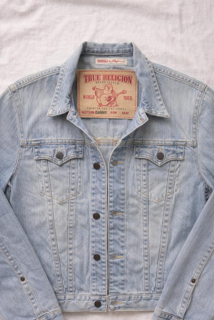 True Religion Denim Trucker Jacket | Licht Blauw | Maat XL, Verzenden, Zo goed als nieuw, Maat 56/58 (XL), Blauw
