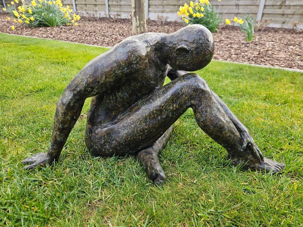 Bronzen naakte man met speciale patina koopje prachtig top!, Enlèvement ou Envoi, Brons, Homme