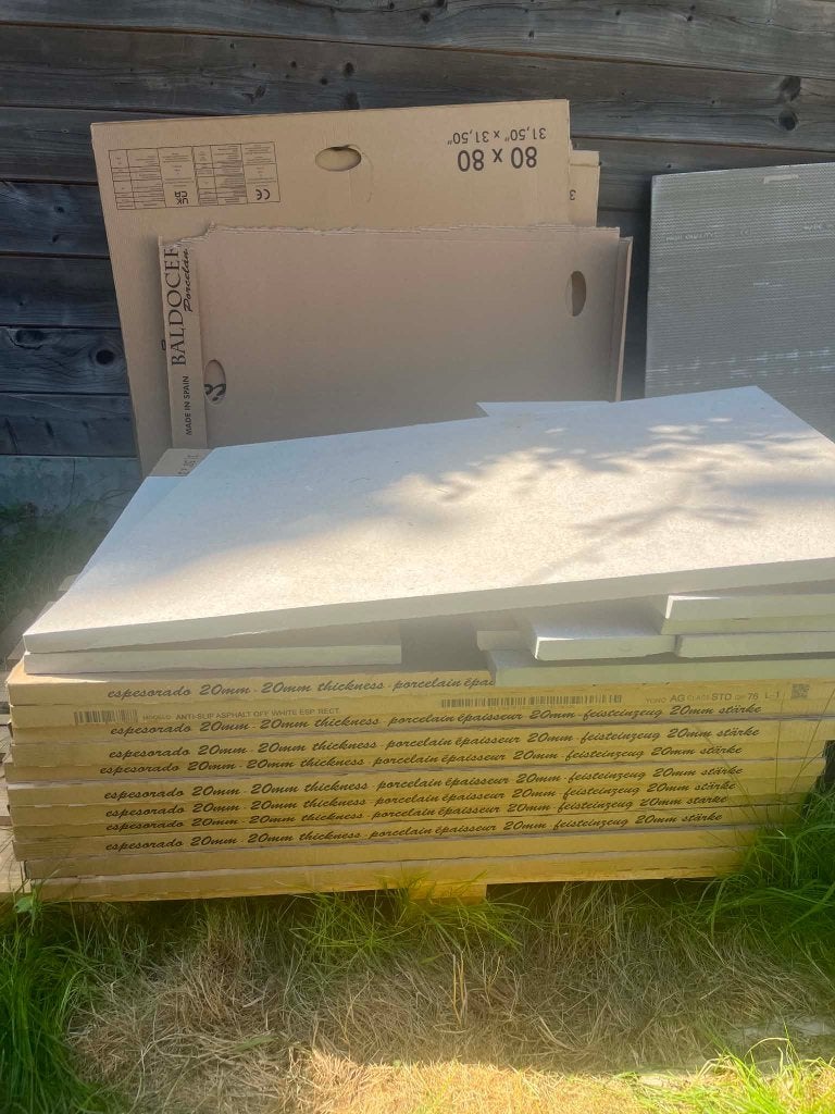 10 Keramische terrastegels | 80x80 cm | Sphere Off White, Ophalen, Keramiek, Nieuw, 5 tot 10 m²