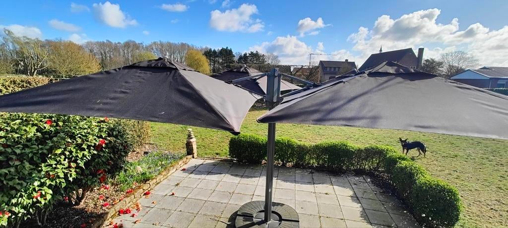 Parosol 4-delig Tomoko | 4x4 m + Voetstuk 4 stuks | 4x30 kg, Ophalen, Parasolvoet